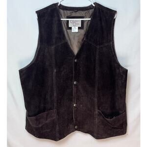 Cripple Creek Men's Size 2XL Brown Suede Snap Up Cowboy Western Vest